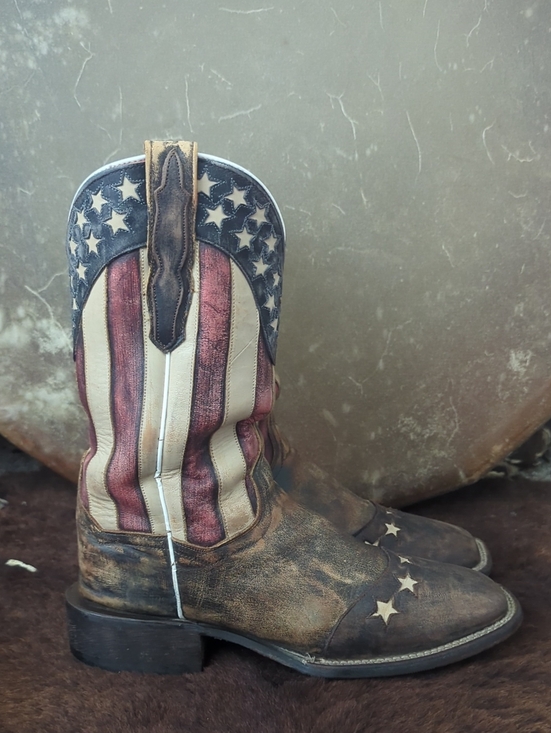 Dan Post Shoes - DAN POST DP3914 "Betsy" American Flag cowgirl western boots square toe sz 8.5